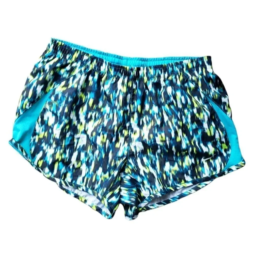 NIKE Tempo Blue Turquoise Running Shorts with Underwear Size Small